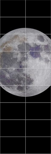 Tile mural with realistic full Moon on black background – modern decorative ceramic tile